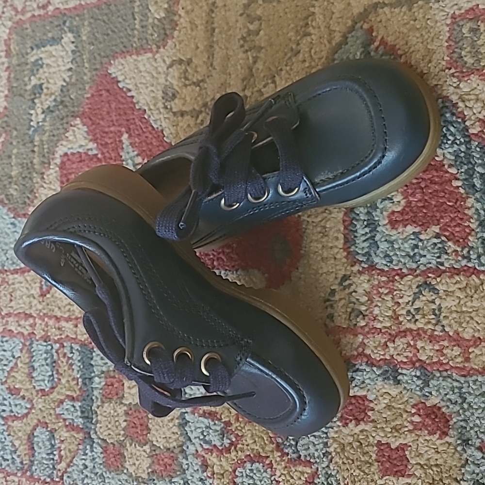 VINTAGE 70s BUSTER BROWN LEATHER SHOES NAVY BLUE